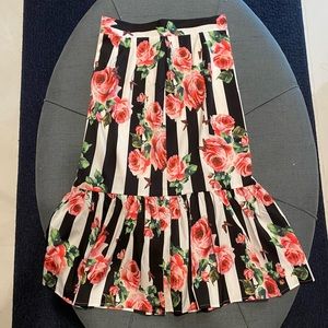 Stripped and flowers skirt